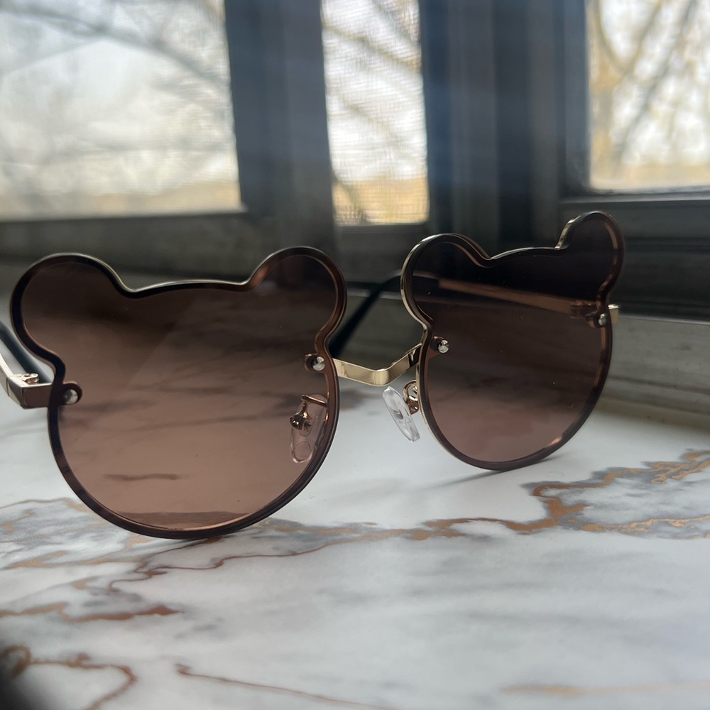 Bear-Shaped Brown Sunglasses
